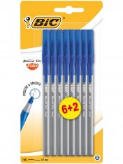 BIC Ручка Раунд Стик, средняя линия, синяя /6+2 №831824700