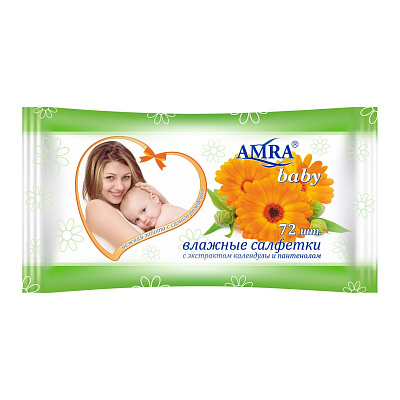 AMRA Салфетки влажные освежающие для детской гигиены /72 №668651500