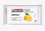Эконом smart влажные салфетки Лимон /15  №748812900