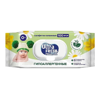Ultra Fresh Baby Влажные салфетки Фитолиния /100 №1101795800