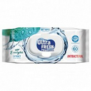 Ultra Fresh Premium Antibacterial Влажные салфетки с клапаном с экстрактом эвкалипта /60 №1101801800