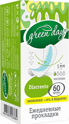 GREEN DAY Прокладки ежедневные гигиенические Discreete /60 №1029463600