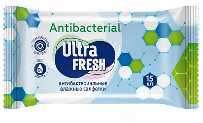 Ultra Fresh Antibacterial Влажные салфетки /15 №1028398300