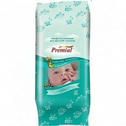 PREMIAL Салфетки влажные для детской гигиены с алое-вера с крышкой /80  №668631300