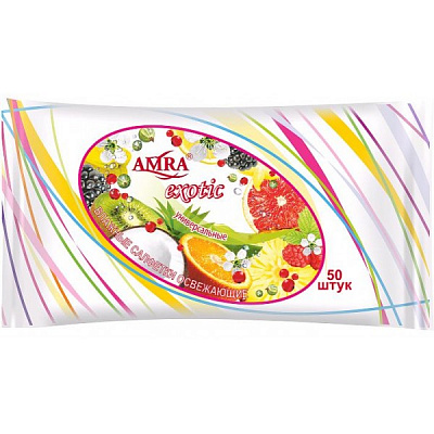 AMRA Салфетки влажные освежающие exotic /50 №668642500