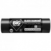 BIG City Пакеты для мусора Black Diamond 90*110 180л  чёрные /5 №1143061700
