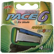 ДОРКО PACE6 Green Сменные кассеты с 6 лезвиями /4шт №278034000