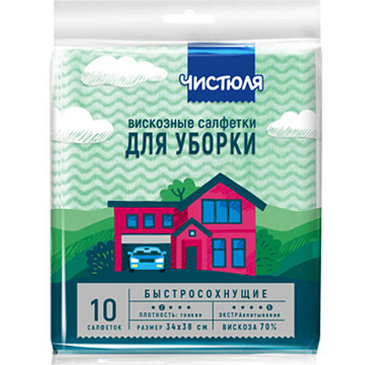 ЧИСТЮЛЯ Салфетка вискозная /10 №672257700